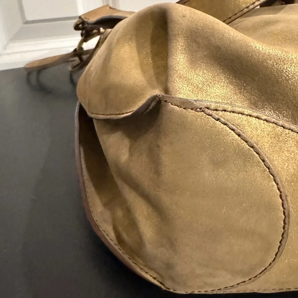 hobo gold shoulder bag